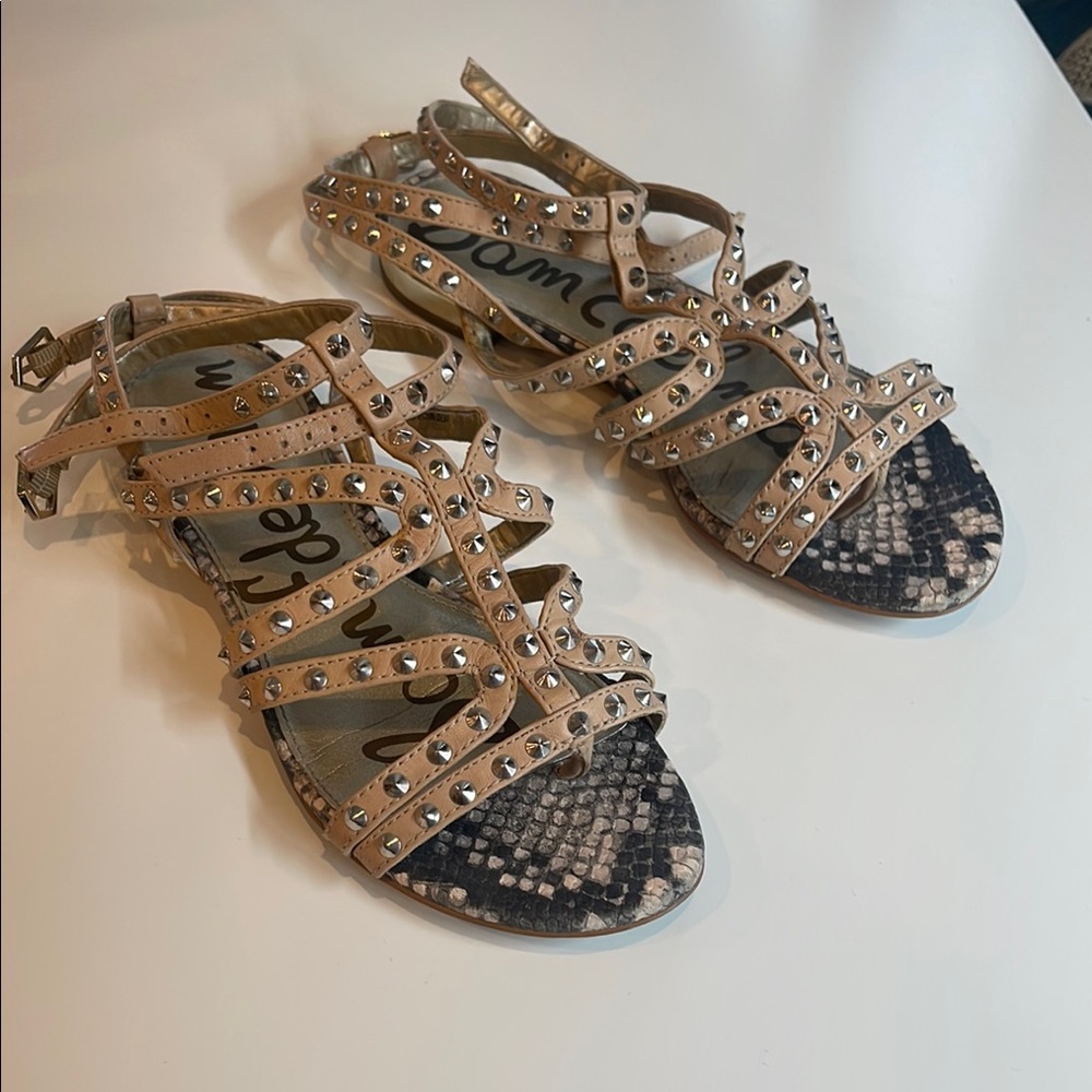 Sam Edelman Tan Studded Sandals